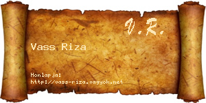 Vass Riza névjegykártya